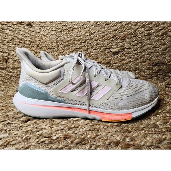 Womens Adidas EQ21 Athletic Running Shoes Dash Gray Acid Red Almost Pink Size 11 - Picture 5 of 10